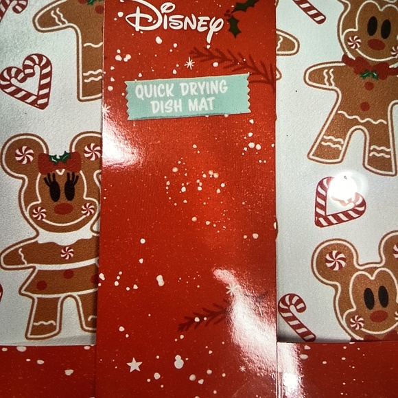 New Christmas Disney Mickey and Minnie Mouse Gingerbread  Quick Dry Dish Mat - Picture 5 of 5